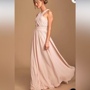 Lulus Divine Inspiration Blush Halter Maxi Dress